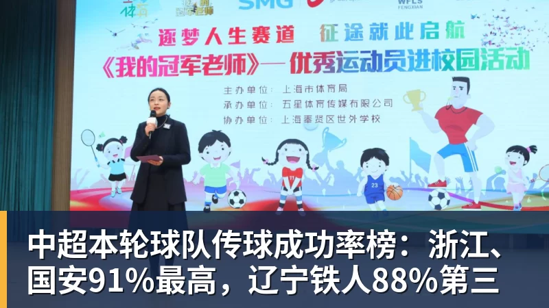 好博体育中超本轮球队传球成功率榜：浙江、国安91%最高，辽宁铁人88%第三
